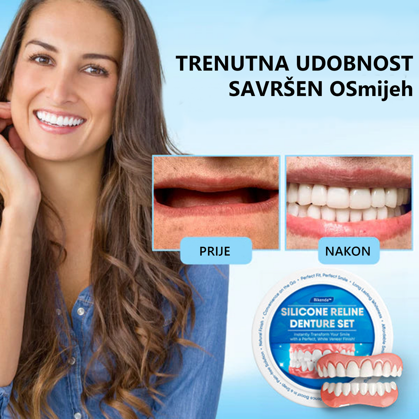 💎🦷𝐁𝐢𝐤𝐞𝐧𝐝𝐚™ Silikonski set za učvršćivanje proteza (⏰Ograničeno vrijeme popusta! Preostalo 30 minuta⏰)