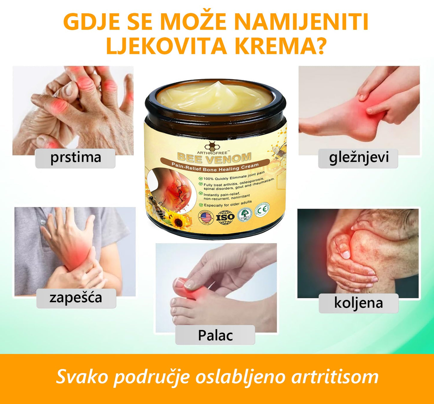 🔥🔥ArthroFree™ Krema za zacjeljivanje kostiju protiv bolova s pčelinjim otrovom🐝(Posebno za starije osobe & AAOS preporučuje)